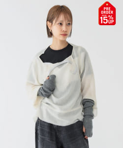 【+15%ポイントUP】maturely / メッシュ トップ ロングスリーブ