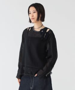 maturely / メッシュ トップ ロングスリーブ