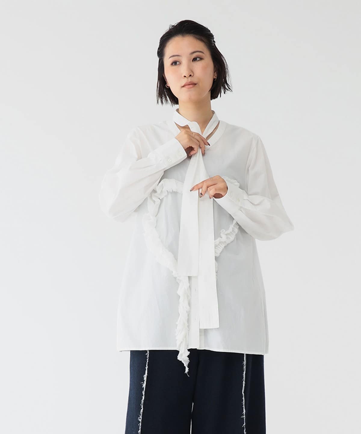 maturely マチュアリー / オーガニック コットン ハート フリルシャツ シャツ・ブラウス WOMEN OFF WHITE 1 maturely マチュアリー / オーガニック コットン ハート フリルシャツ シャツ・ブラウス WOMEN OFF WHITE 1