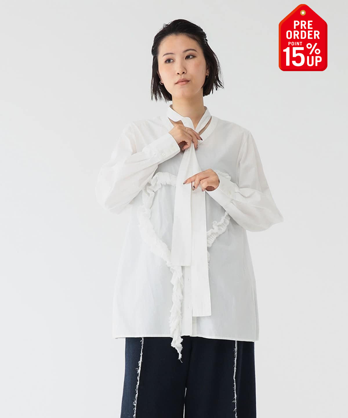 【+15%ポイントUP】maturely マチュアリー / オーガニック コットン ハート フリルシャツ シャツ・ブラウス WOMEN OFF WHITE 0 【+15%ポイントUP】maturely マチュアリー / オーガニック コットン ハート フリルシャツ シャツ・ブラウス WOMEN OFF WHITE 0