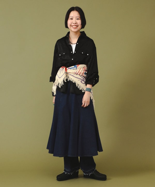 BEAMS LIGHTS テンセルリネン シャツワンピース ネイビー BEAMS LIGHTS テンセルリネン シャツワンピース ネイビー