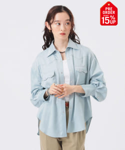 【+15%ポイントUP】サテン ウエスタン シャツ