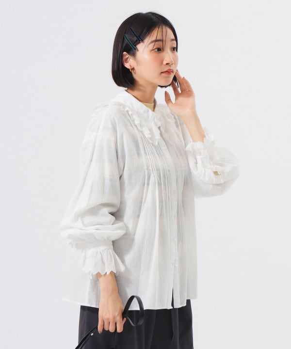 Aエィス×BEAMS BOY フリル シャツブラウス 美品 Aエィス×BEAMS BOY フリル シャツブラウス 美品 トップス