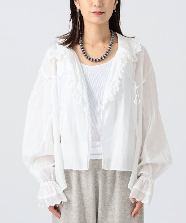 BEAMS JAPAN（ビームス ジャパン）〈WOMEN〉レース フリル ブラウス