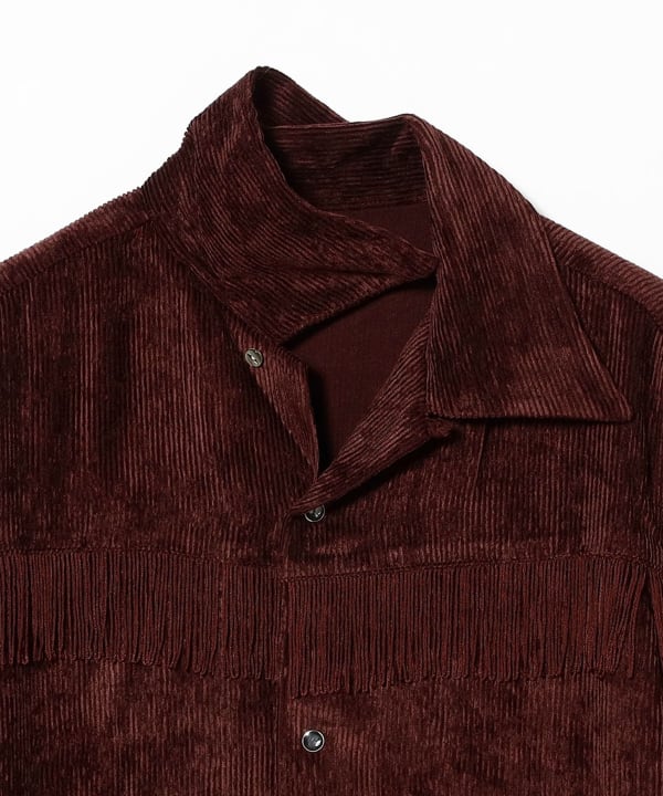 トップス jentLouis Fringe Open-Collar Shirt jentLouis Fringe Open-Collar Shirt