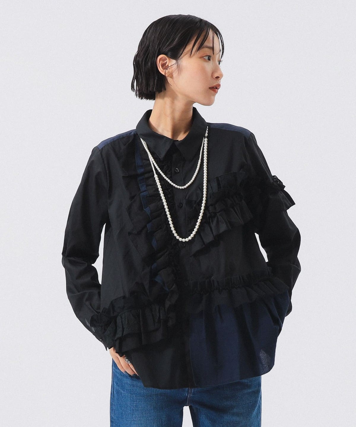【別注】TORI-TO トリト / ティアード シャツ シャツ・ブラウス WOMEN BLACK ONE SIZE 【別注】TORI-TO トリト / ティアード シャツ シャツ・ブラウス WOMEN BLACK ONE SIZE