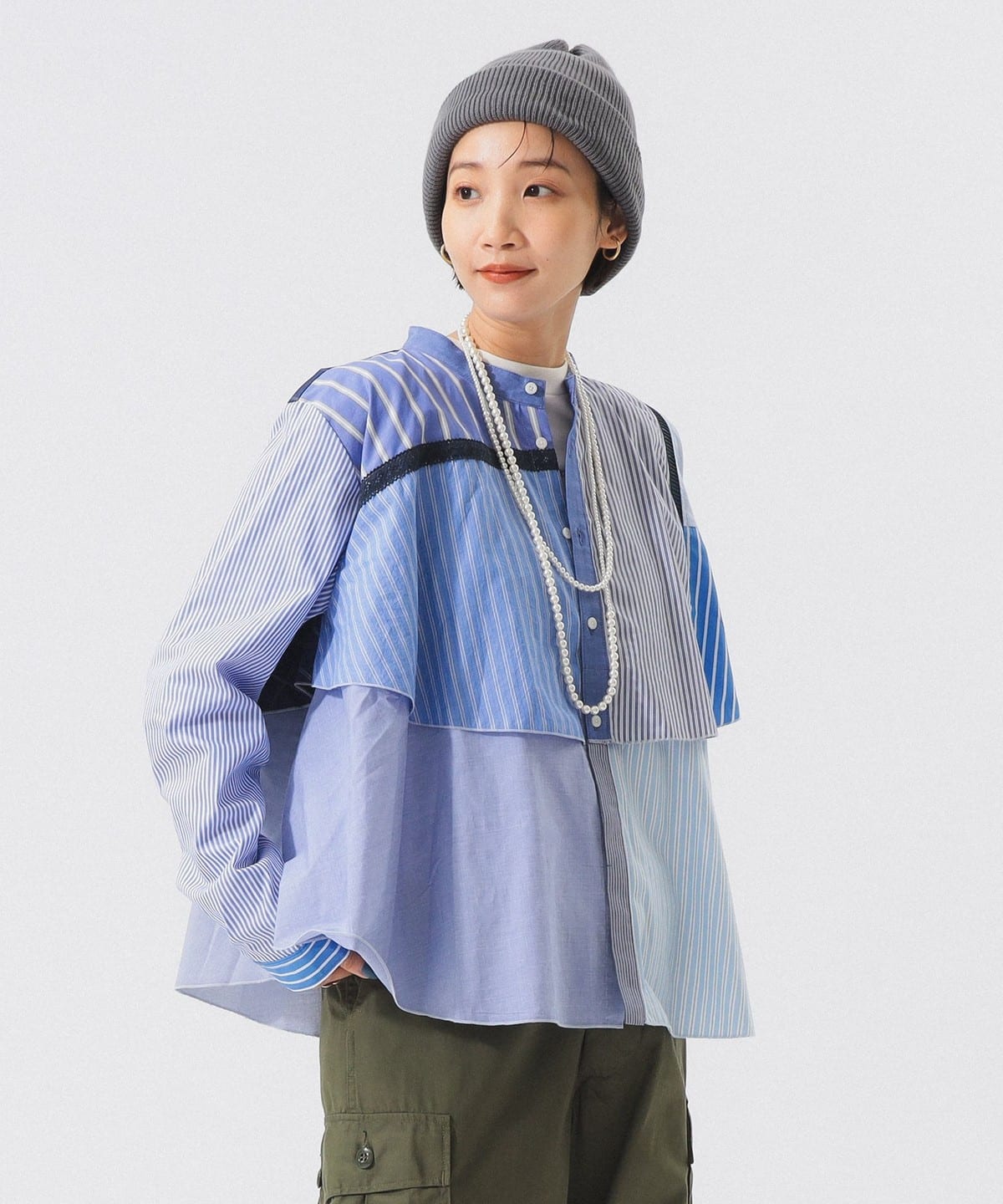 新品未使用　TORI-TO × BEAMS BOY アシンメトリー長袖シャツ 新品未使用 TORI-TO × BEAMS BOY アシンメトリー長袖シャツ
