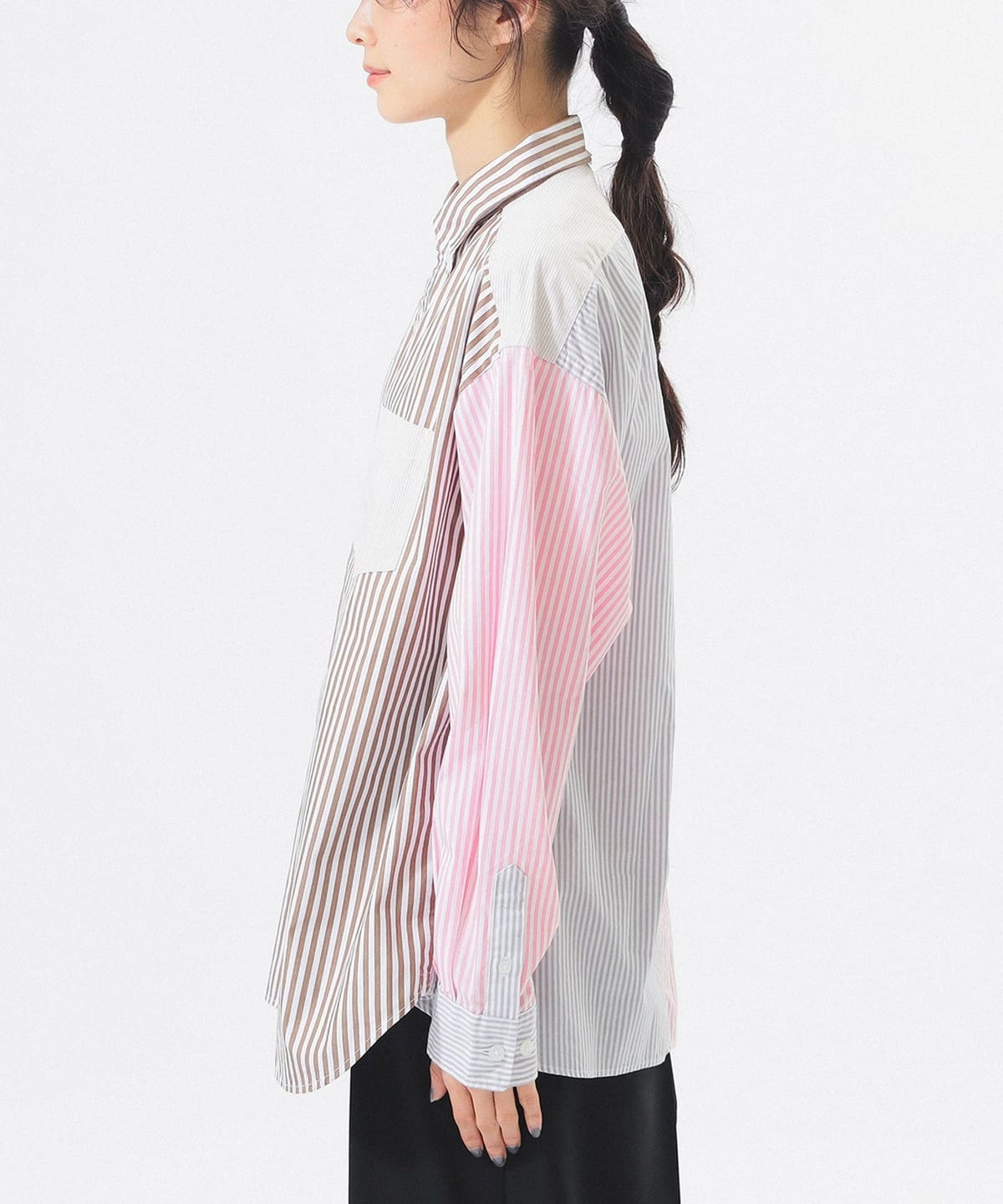 ビームスボーイ　ストライプ クレイジー ボタンダウン ロングスリーブ 新品 BEAMS BOY（ビームス ボーイ）ストライプ クレイジー ボタンダウン