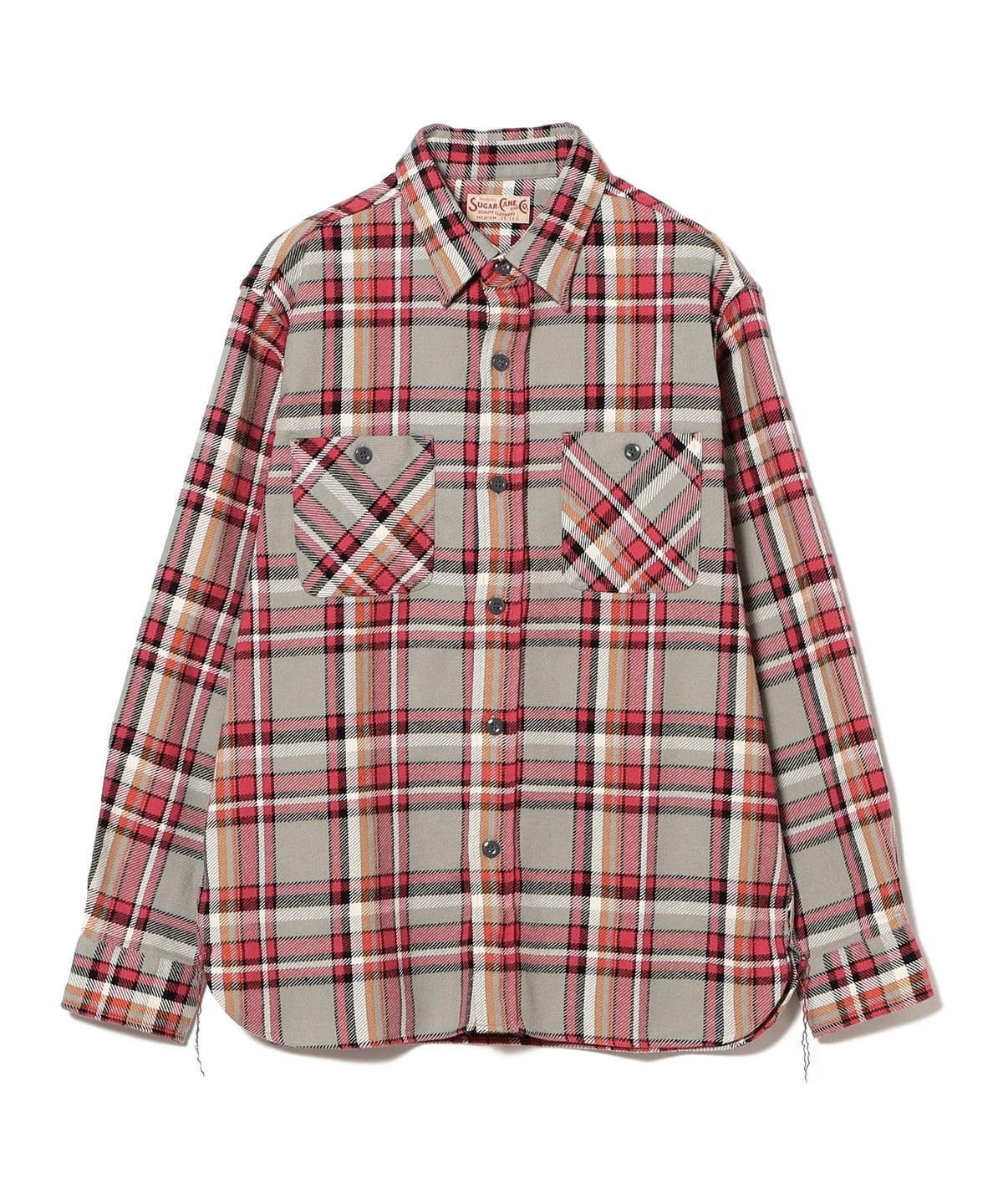 SUGAR CANE シュガーケーン / ツイル チェック ワーク シャツ シャツ・ブラウス WOMEN GREY M SUGAR CANE シュガーケーン / ツイル チェック ワーク シャツ シャツ・ブラウス WOMEN GREY M