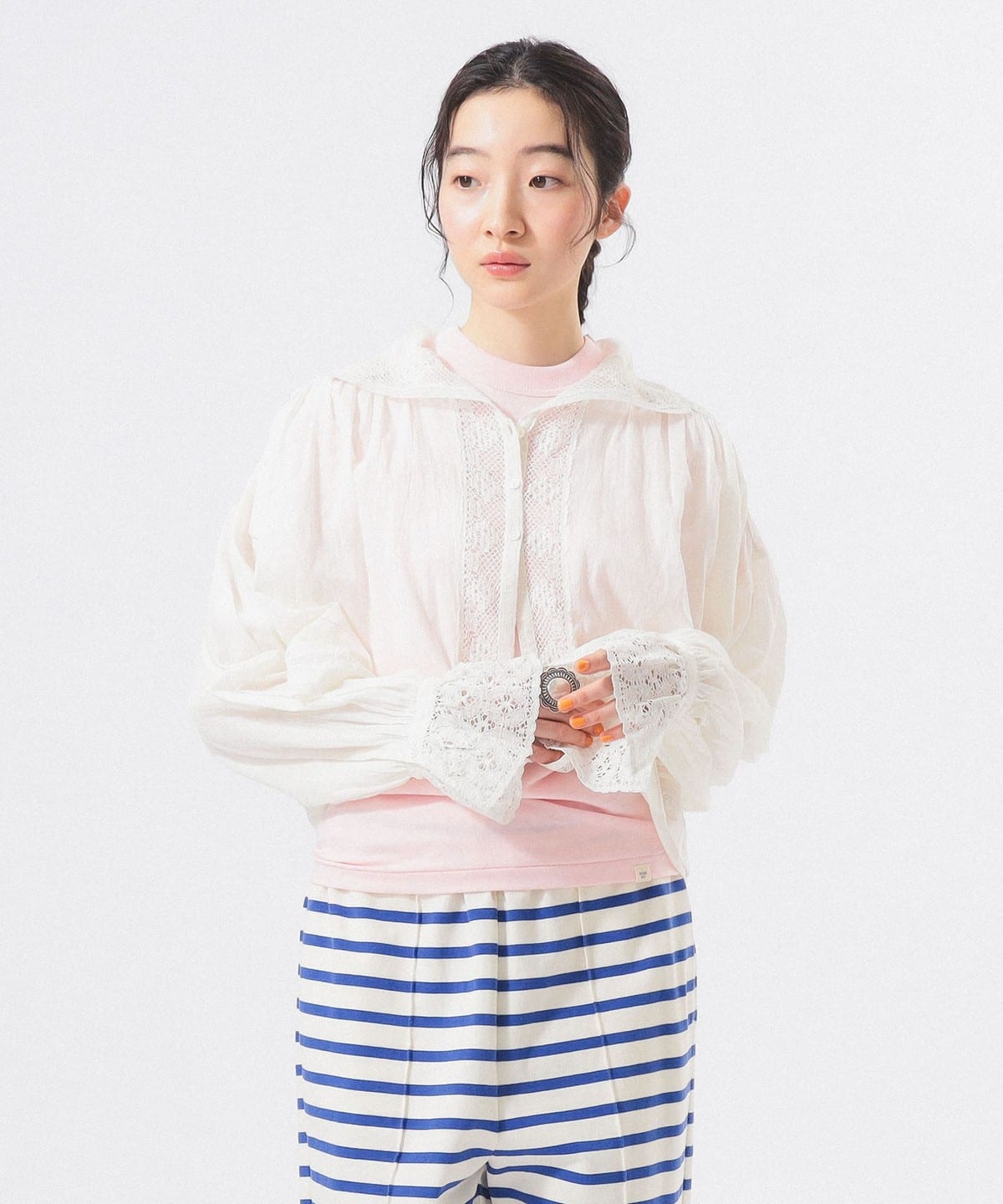 BEAMS BOY（ビームス ボーイ）ヴィンテージ レース ブラウス（シャツ