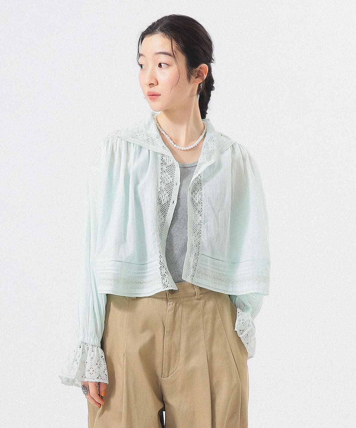 BEAMS BOY（ビームス ボーイ）ヴィンテージ レース ブラウス（シャツ