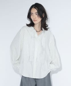 maturely / チョーク ストライプ レース タイ ロングスリーブ