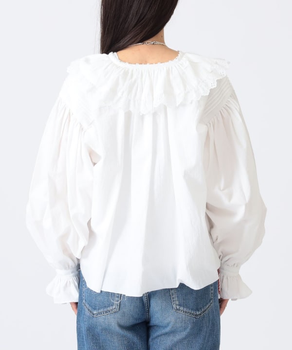 BEAMS ブラウス BEAMS JAPAN（ビームス ジャパン）〈WOMEN〉エンブロイダリー ブラウス