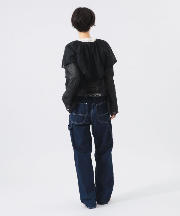 【+10%ポイントUP】レース ドレープ ブラウス Model : H166 B84 W60 H86　Size : 2