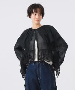 【+10%ポイントUP】レース ドレープ ブラウス