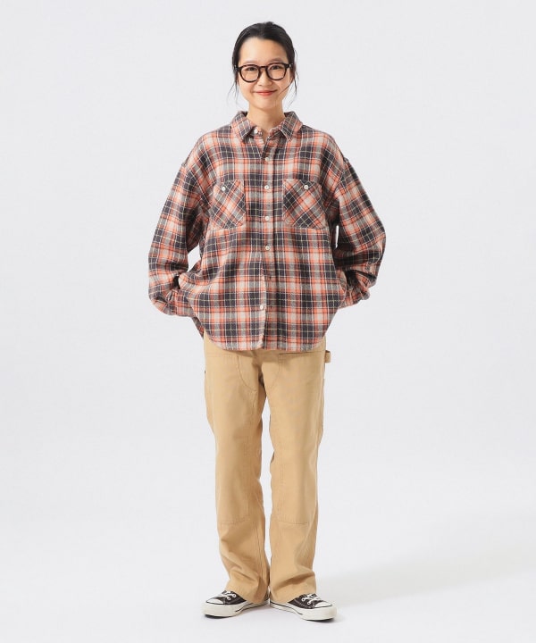 【+10%ポイントUP】ボーイ ワーク チェックシャツ BEAMS STAFF：H159　Size：1