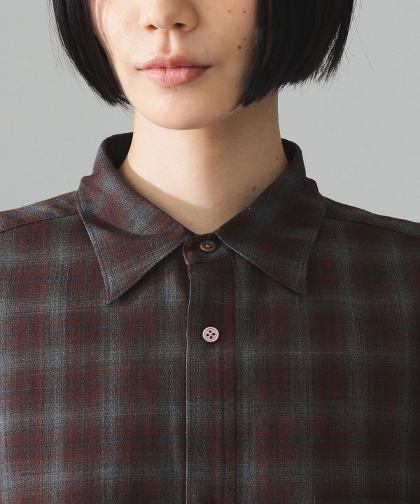 maturely / TW チェック ロングスリーブ シャツ