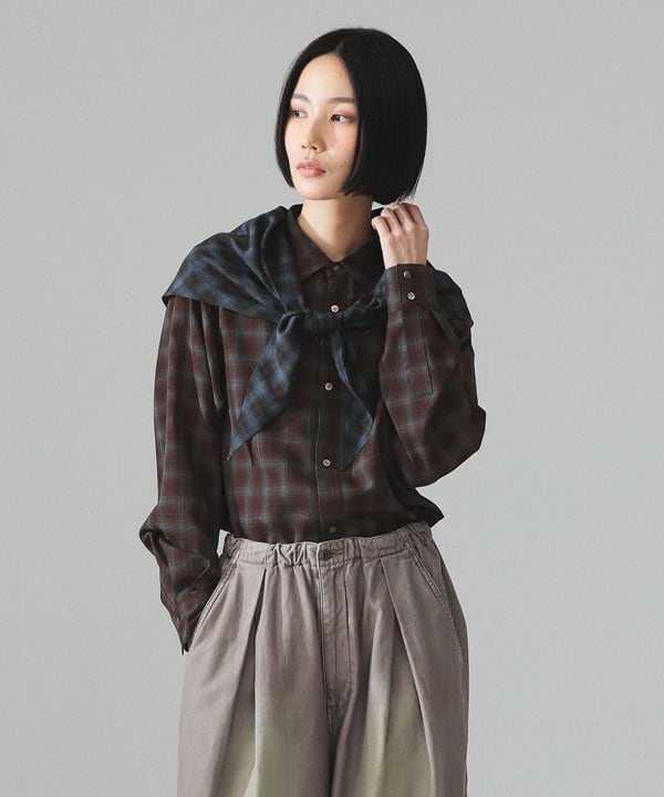 maturely / TW チェック ロングスリーブ シャツ