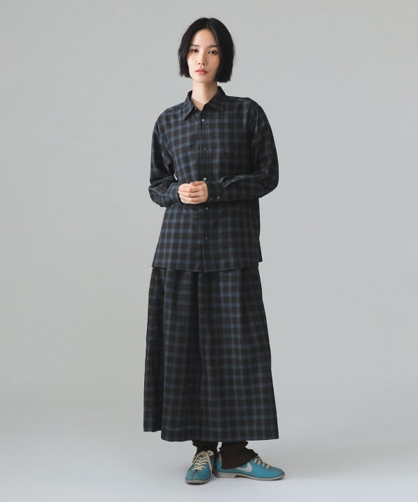 maturely / TW チェック ロングスリーブ シャツ Model : H173 B77 W57 H82　Size : 1