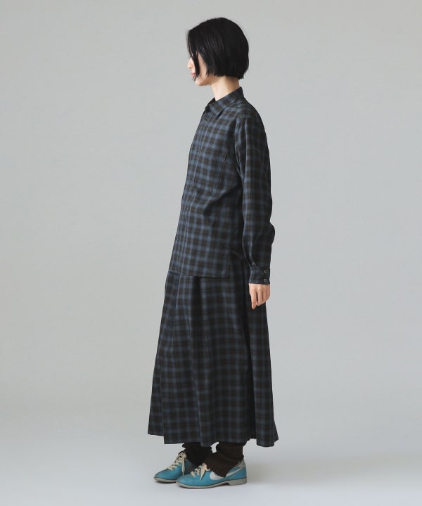 maturely / TW チェック ロングスリーブ シャツ Model : H173 B77 W57 H82　Size : 1