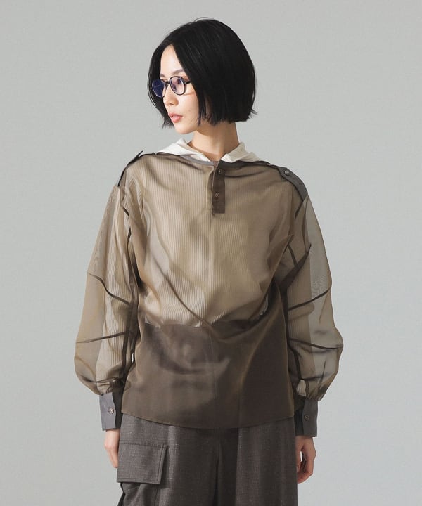maturely / オーガンジー プルオーバーシャツ Model : H173 B77 W57 H82　Size : 1
