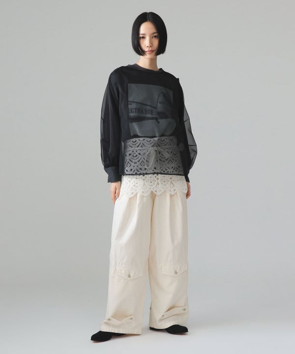 maturely / オーガンジー プルオーバーシャツ Model : H173 B77 W57 H82　Size : 1