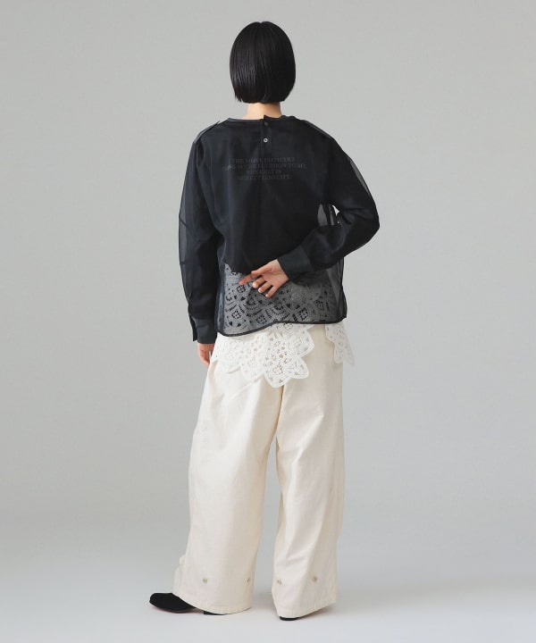 maturely / オーガンジー プルオーバーシャツ Model : H173 B77 W57 H82　Size : 1