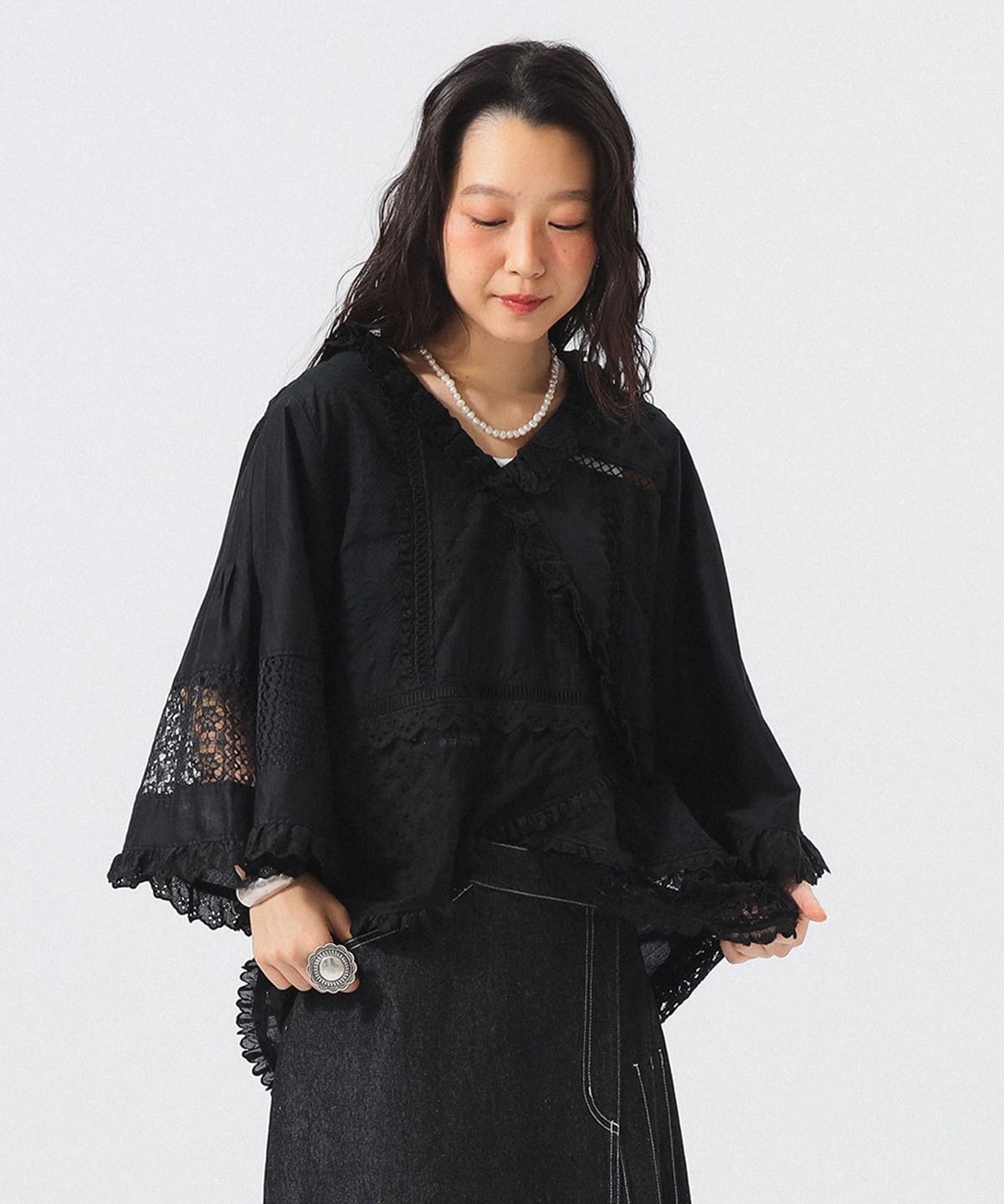 TORI-TO × BEAMS BOY チュニック パッチワーク ブラウス 長袖 BEAMS SELECTION for WOMEN（ビームス セレクション for ウィメン