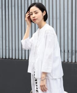 BEAMS BOY / ヴィンテージレース Vネック 7分袖 シャツ