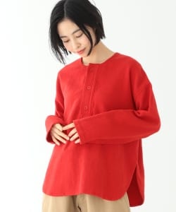 BEAMS BOY / ブラッシュドツイル ヘンリーネック ロングスリーブシャツ