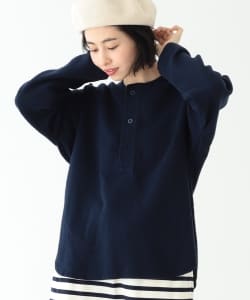 BEAMS BOY / ブラッシュドツイル ヘンリーネック ロングスリーブシャツ