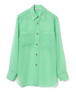 AURALEE / WOOL RECYCLE POLYESTER SHEER CLOTH SHIRT▲