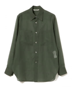 AURALEE / WOOL RECYCLE POLYESTER SHEER CLOTH SHIRT