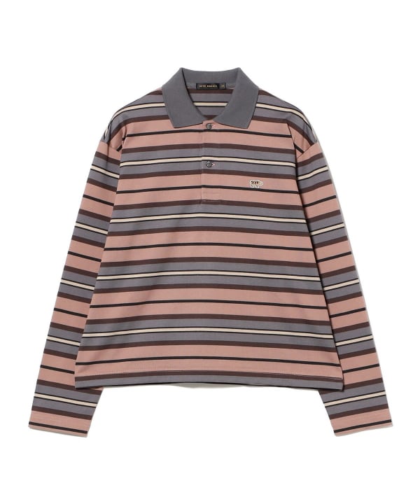 Scye / Multi Stripe Long Sleeve Polo Shirt