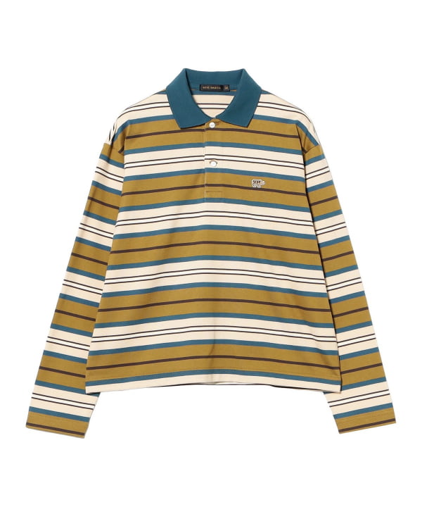 Scye / Multi Stripe Long Sleeve Polo Shirt