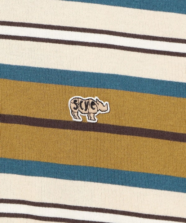 Scye / Multi Stripe Long Sleeve Polo Shirt