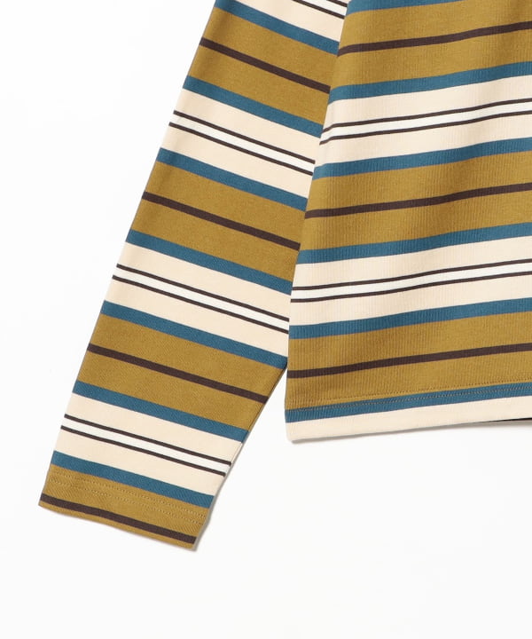 Scye / Multi Stripe Long Sleeve Polo Shirt