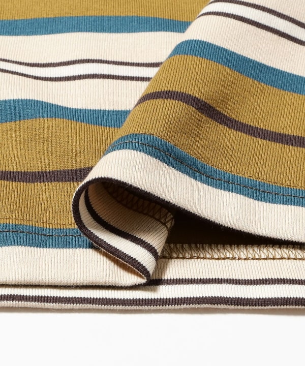 Scye / Multi Stripe Long Sleeve Polo Shirt