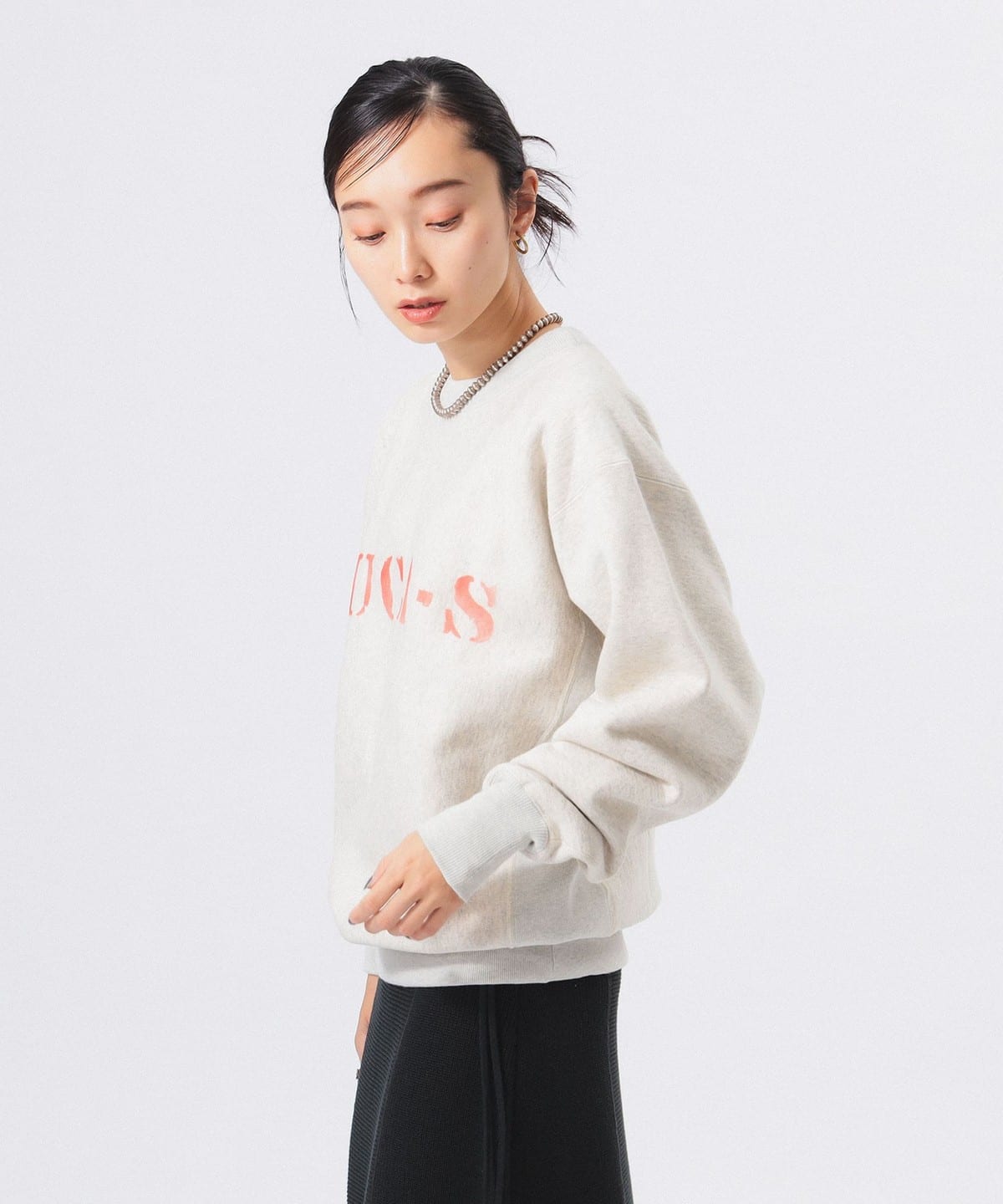 BEAMS BOY BEAMS BOY Champion Logo Reverse Weave(R) Crew Neck