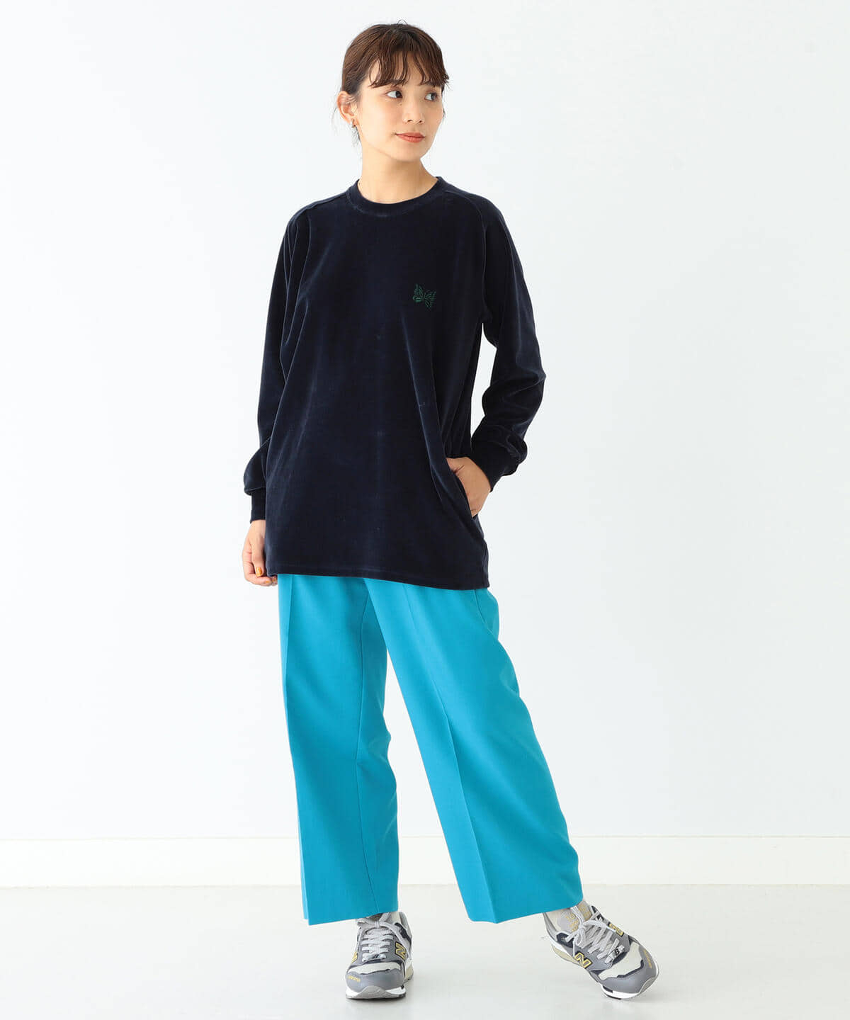 Needles × BEAMS BOY / 別注 Velour Crew 直販大特価 www.m