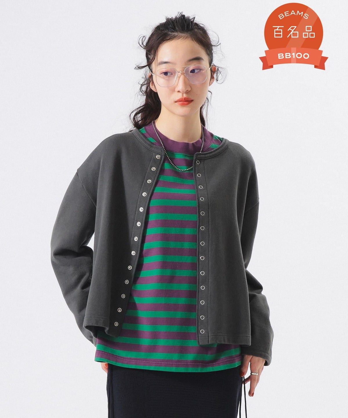 リングドット カーディガン トップス WOMEN CHARCOAL. G 2 リングドット カーディガン トップス WOMEN CHARCOAL. G 2