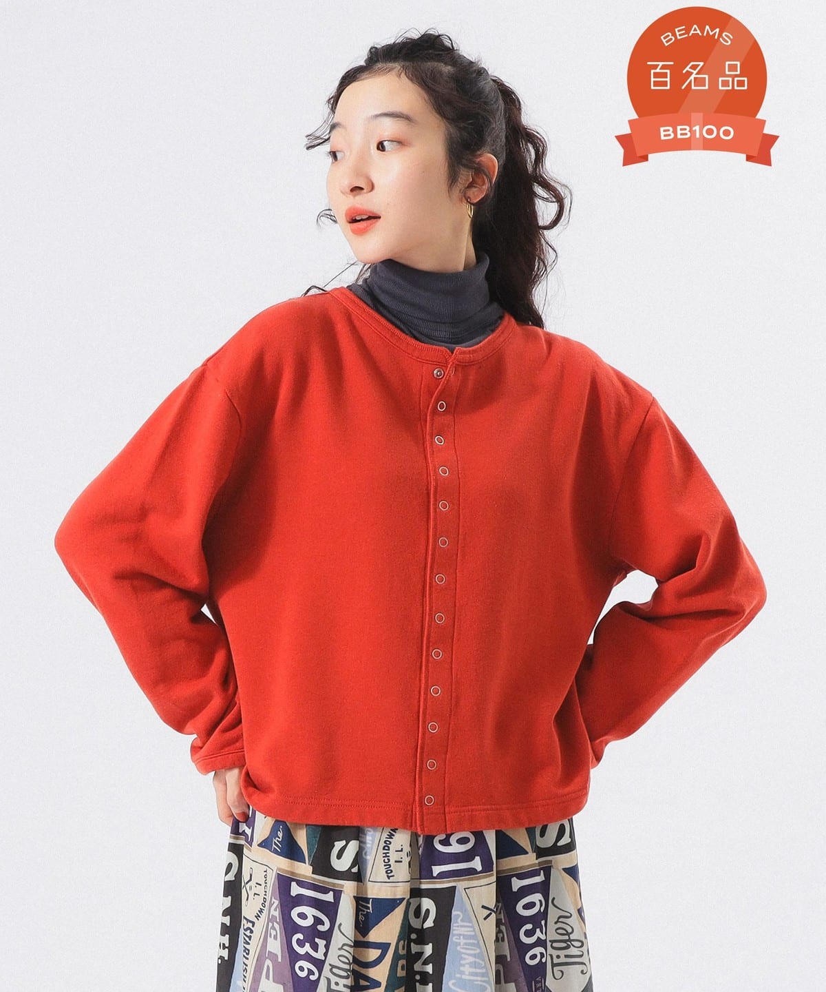 リングドット カーディガン トップス WOMEN RED 2 リングドット カーディガン トップス WOMEN RED 2