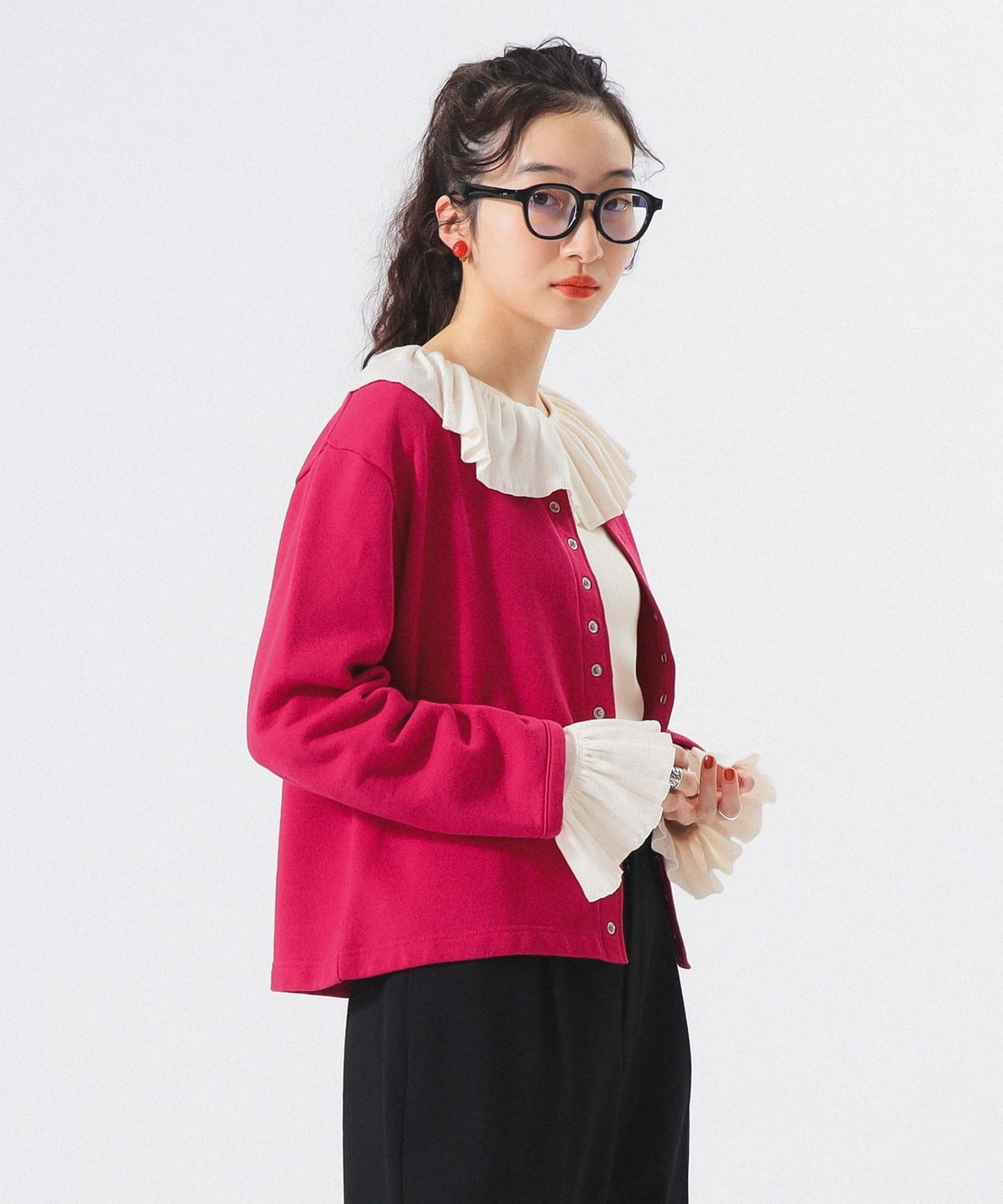 リングドット カーディガン トップス WOMEN PINK 2 リングドット カーディガン トップス WOMEN PINK 2