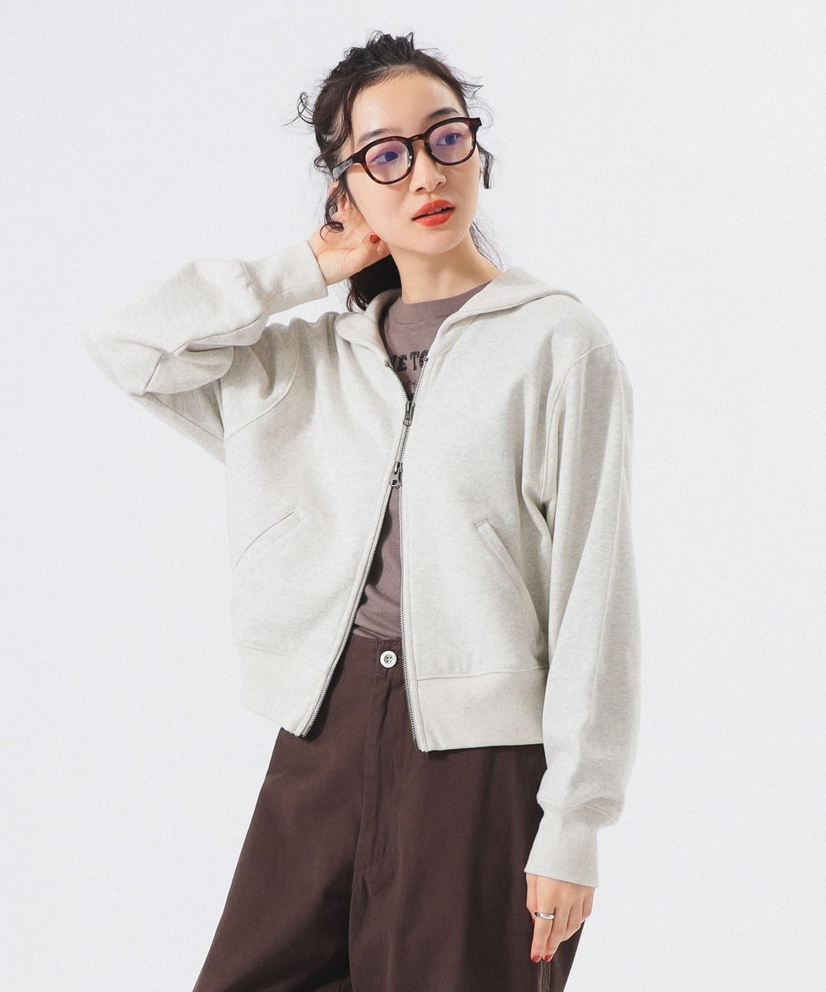 セーラー スウェット フルジップ トップス WOMEN OATMEAL ONE SIZE セーラー スウェット フルジップ トップス WOMEN OATMEAL ONE SIZE