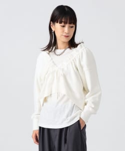 〈WOMEN〉フリル ブイネック スウェット