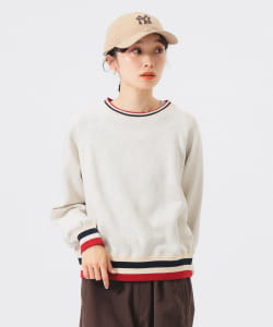 【別注】Healthknit / ライン リブ クルーネック スウェット