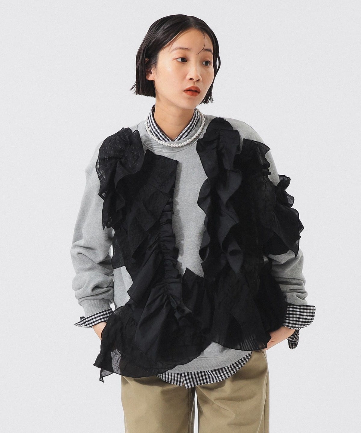 【別注】TORI-TO トリト / ティアード スウェット トップス WOMEN GREY ONE SIZE 【別注】TORI-TO トリト / ティアード スウェット トップス WOMEN GREY ONE SIZE