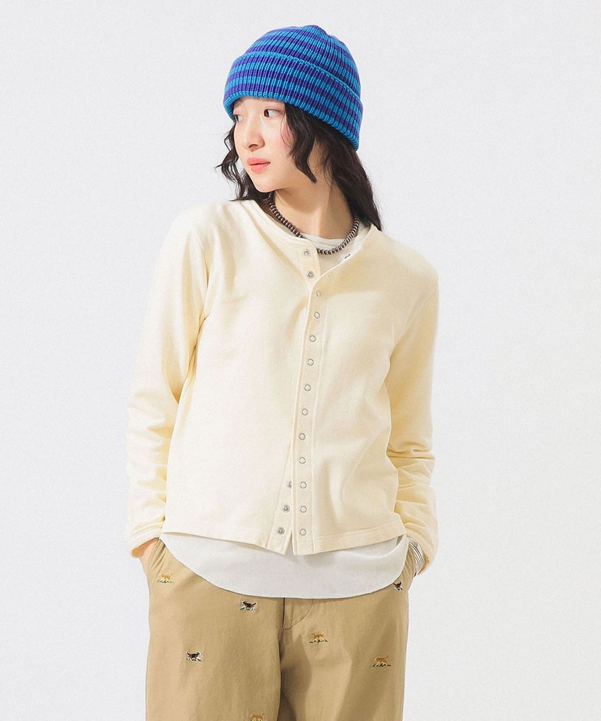 最終値下げ！【新品】BEAMS BOY(ビームスボーイ)リングドットカーディガン BEAMS BOY（ビームス ボーイ）リングドット カーディガン（トップス