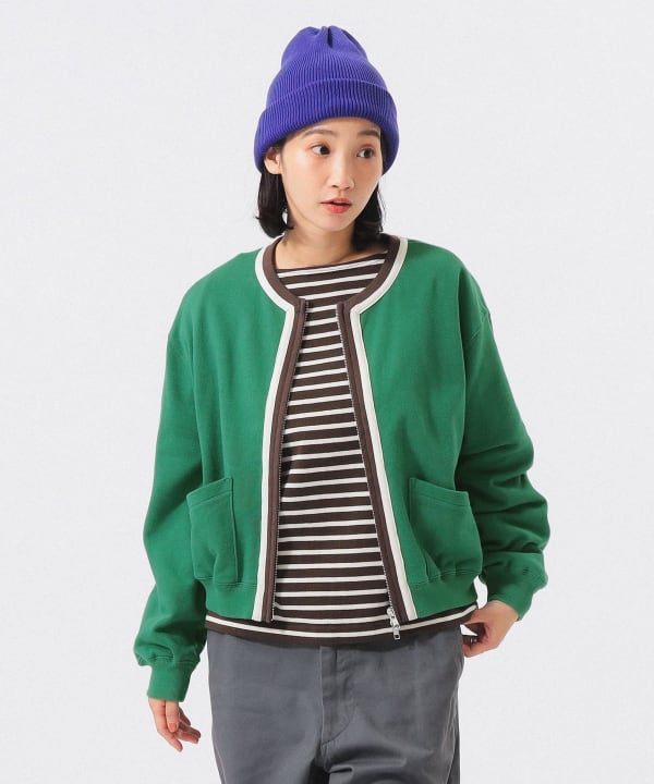 【+10%ポイントUP】スリートーン スウェット カーディガン Model： H165 B80 W59 H85　Size： 1
