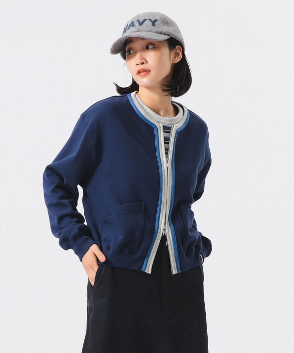 【+10%ポイントUP】スリートーン スウェット カーディガン Model： H165 B80 W59 H85　Size： 1